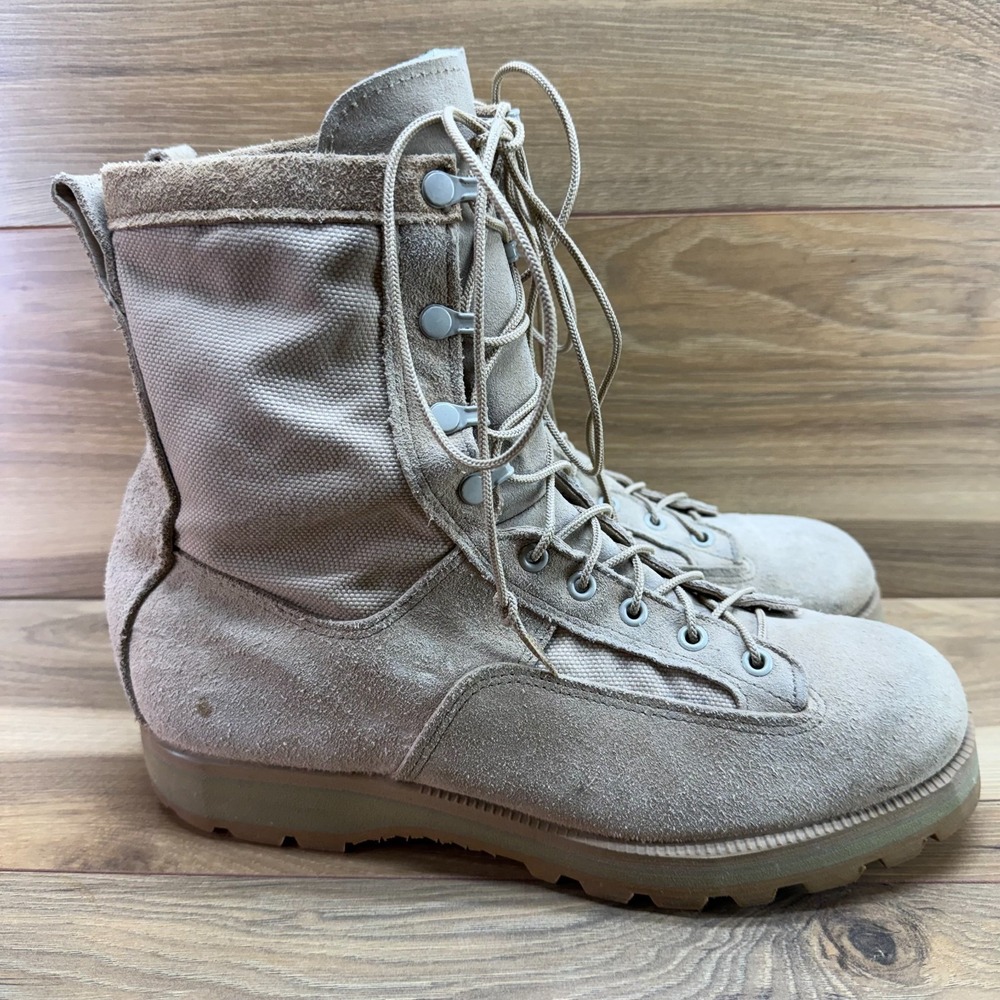 MCRAE Military Combat Boots Mens 10 W Tan Suede Lace Up Tactical Gore Tex